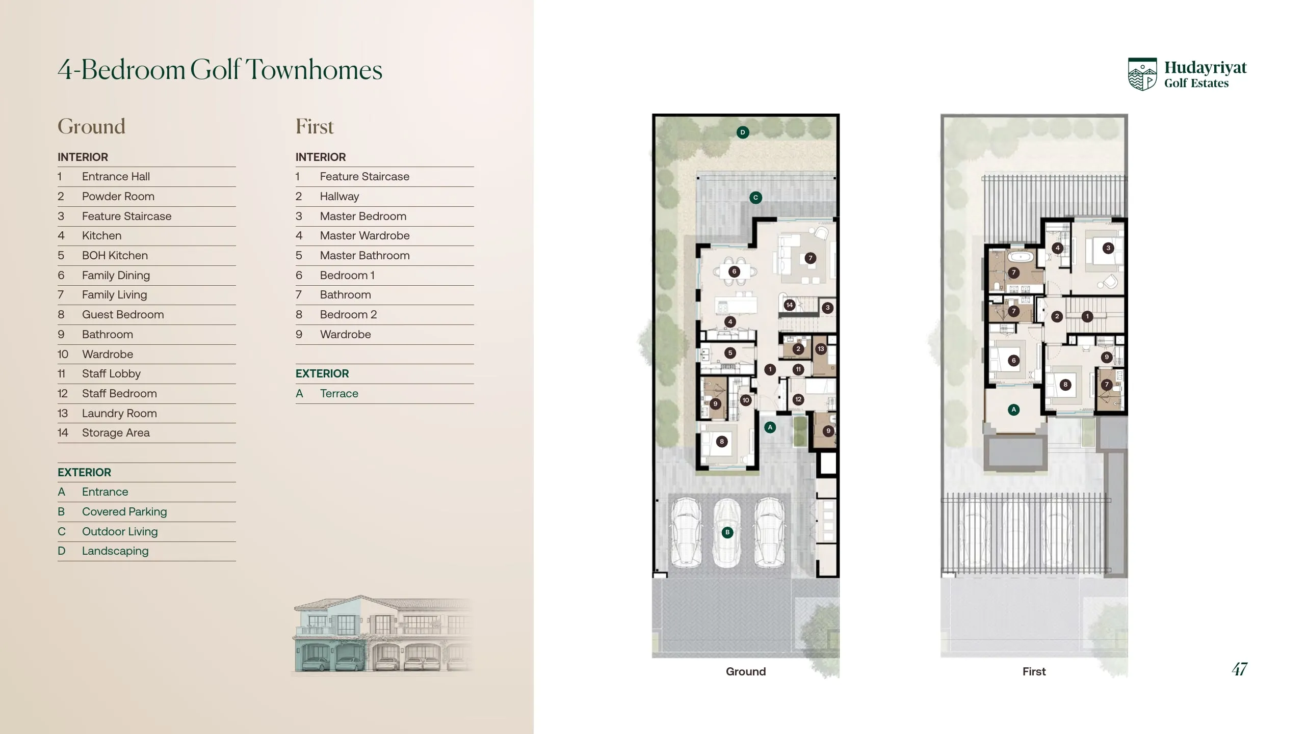 4-Bedroom Golf Townhomes floor plan